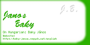 janos baky business card