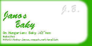 janos baky business card